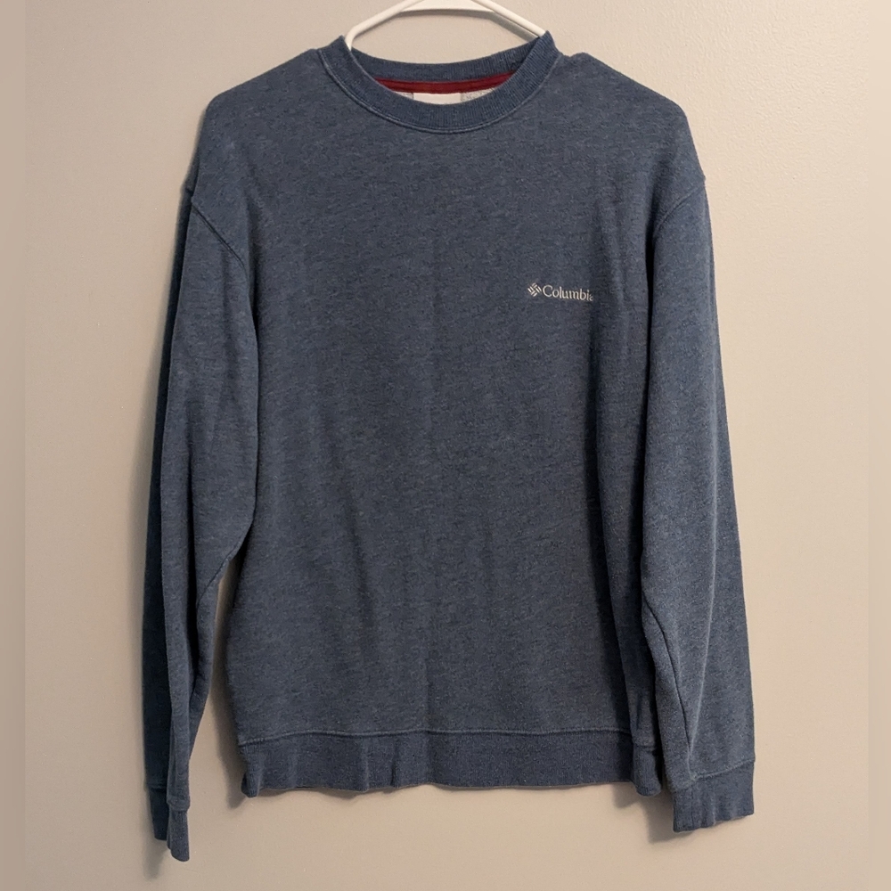 Men's Blue Columbia Crewneck Long Sleeve Pullover Sweatshirt Sweater - Small